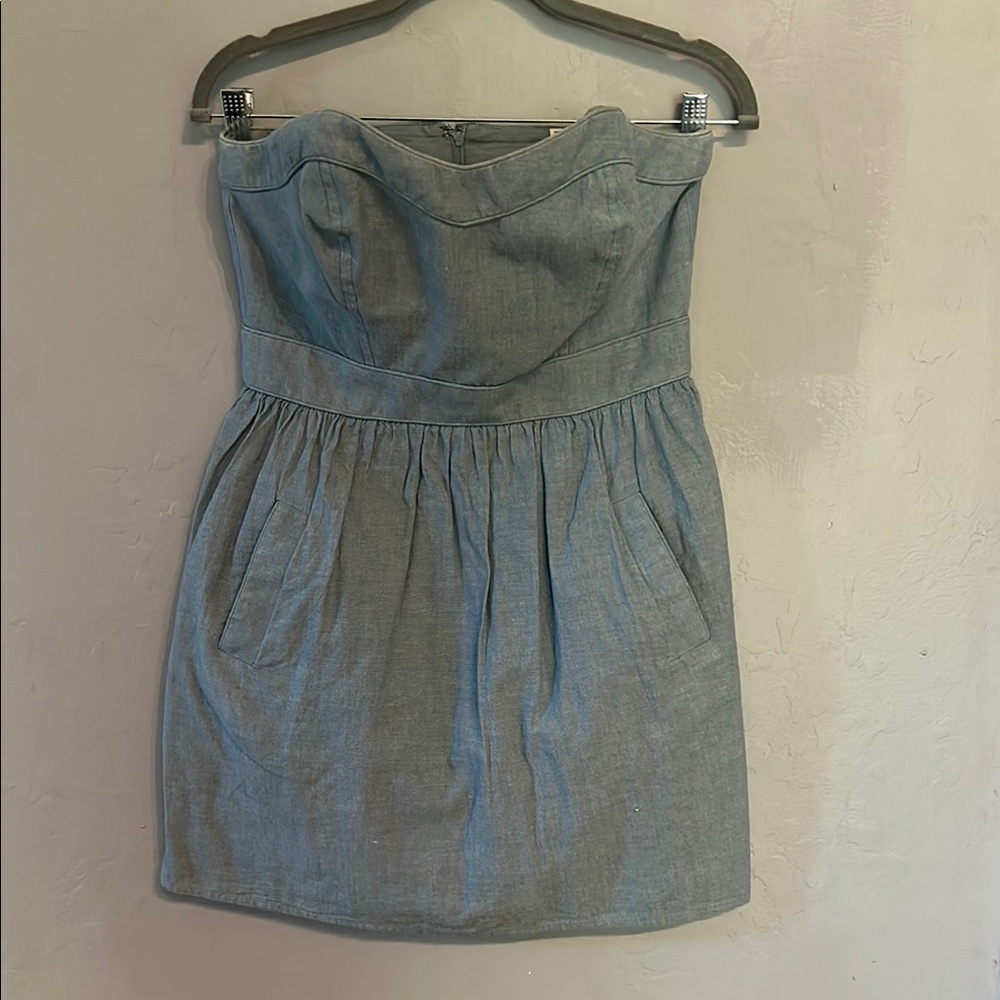 Strapless Blue Dress